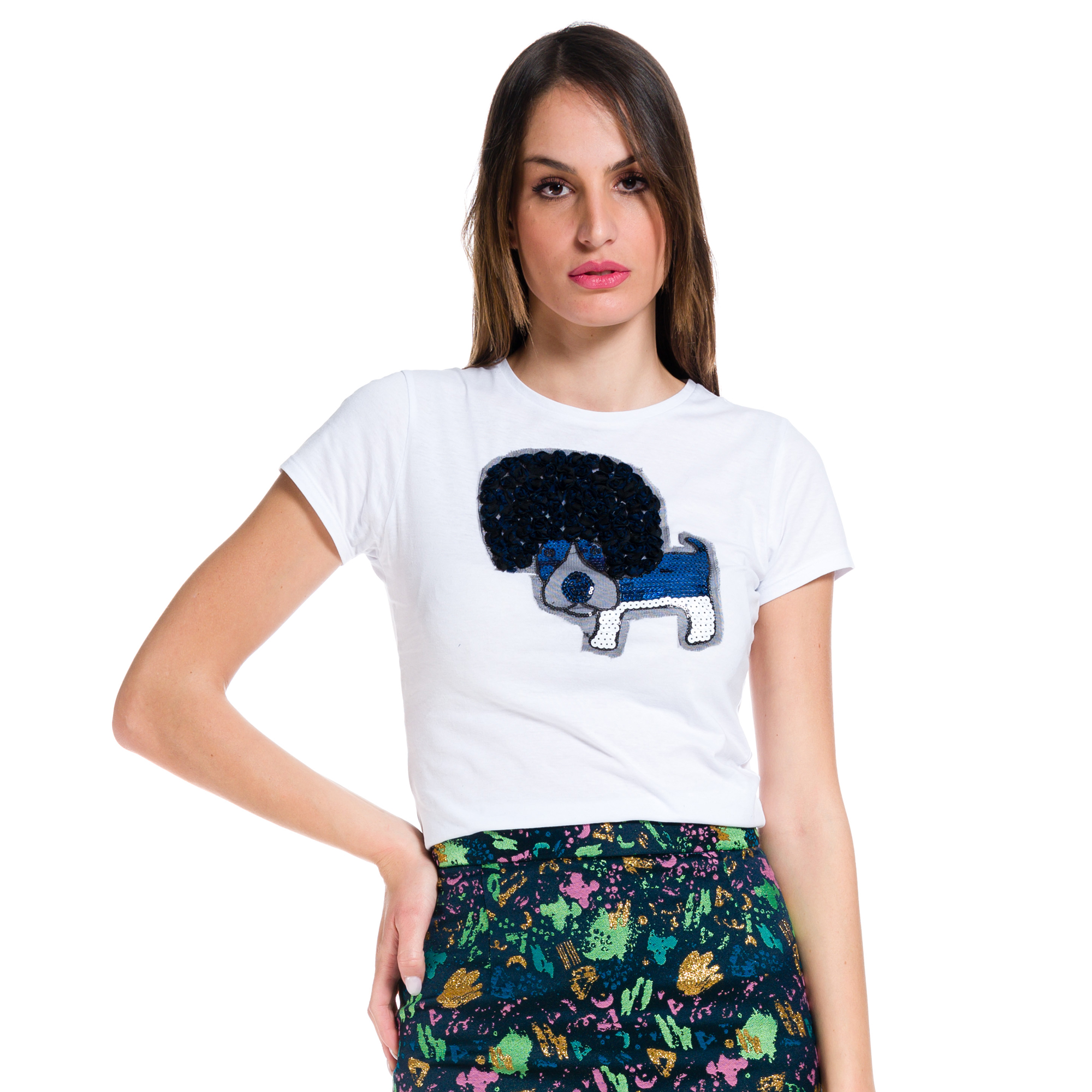 Magliettasottogiacca,tshirtricamate,tshirtbiancacotone